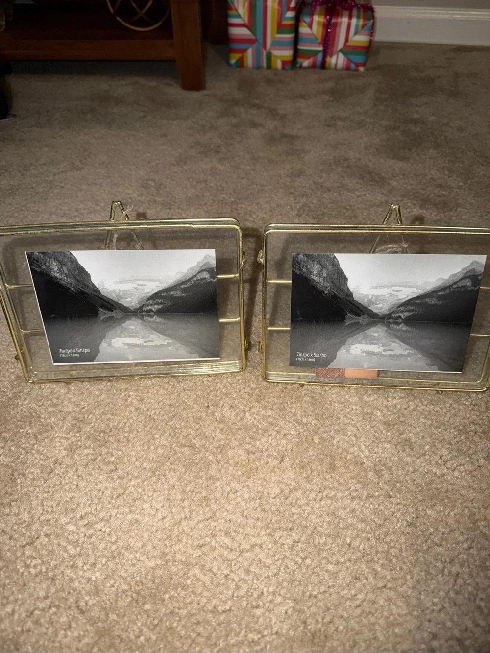 Gold Metal Double-Sided Photo Frames - Set of 2